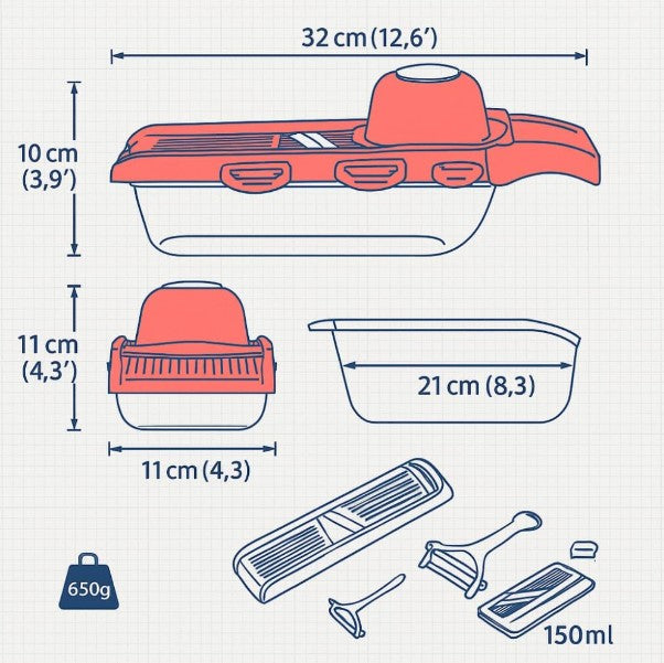 6 EM 1 CORTADOR de Legumes Mandoline